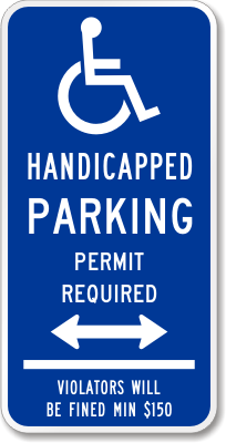 Handicapped Parking Permit Required Sign