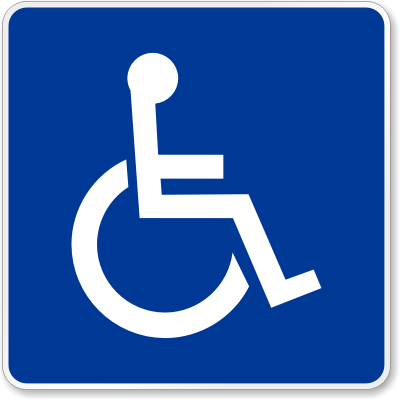 Large Handicapped symbol Sign