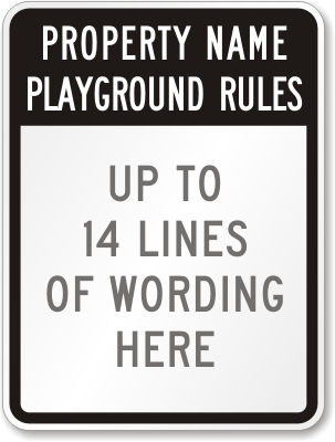 K-3141: Add your own text to these Playground Signs