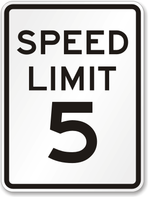 Speed Limit 5 MPH Aluminum Speed Limit Sign