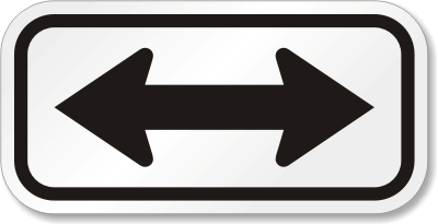 Bidirectional Arrow (black) Aluminum Tow Away Sign