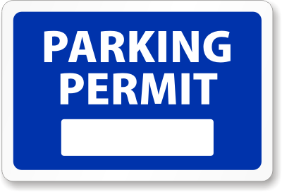 parking permit blank blue car decals permits numbering pp window stickers inside