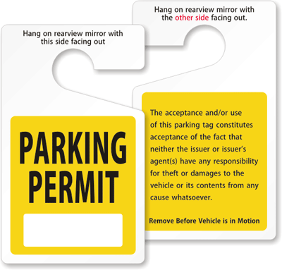 ToughTag™ Standard Rearview Mirror Hang Tag, Yellow