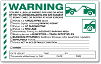 Illegally Parked Reason Sticker