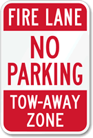 Fire Lane No Parking Tow Sign