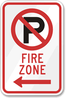 Fire Zone Parking Sign (no parking symbol )