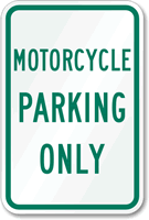 Motorcycle Parking Only Aluminum Reserved Parking Sign
