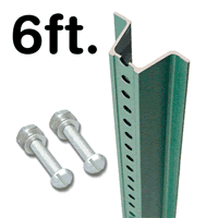Municipal Quality Tall Baked Enamel Post, 6' tall