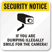 Dumping Illegally Smile Camera Sign
