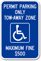 Permit Parking Only Tow Zone Sign