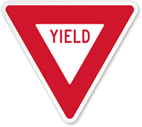 Reflective Aluminum Yield Sign