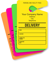 Parking Permit Hang Tag, Imprinted with Address