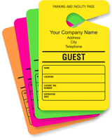Parking Permit Hang Tag, Imprinted with Address