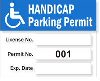 Parking Permit Handicapped Static Cling Decals