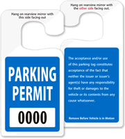 ToughTag™ Jumbo Rearview Mirror Hang Tag, Blue