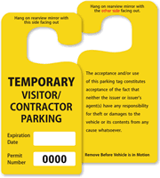 ToughTag™ Jumbo Rearview Mirror Hang Tag, Yellow