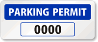 Reflective Parking Permit Outside of Car Window