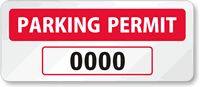 Reflective Parking Permit Outside of Car Window