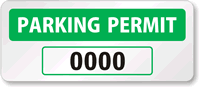 Reflective Parking Permit Outside of Car Window