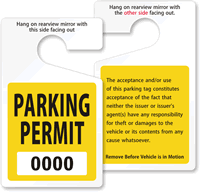 ToughTag™ Standard Rearview Mirror Hang Tag, Yellow