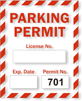 Parking Permit Static Cling Vinyl Decals
