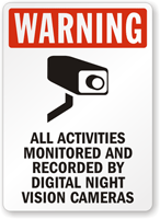 All Activities Monitored and Recorded Sign