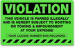 Violation, Vehicle is Parked Illegally and is Hereby Subject to Booting