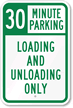 30 Minute, Time Limit Parking Sign