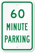 60 Minute Parking Sign