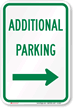Additional Parking Right Arrow Sign