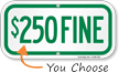 ADA Handicapped Sign - $250 Fine