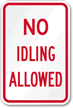 No Idling Allowed Sign