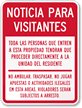 Advierta a Visitantes Spanish Sign