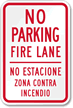 No Parking Fire Lane Sign