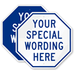Customizable Octagon Blue Template Parking Sign