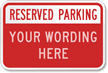 Reserved Parking [custom text reversed] (red)