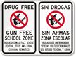 Drug Gun Free School Spanish Sign