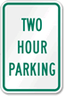 Two Hour Parking Sign