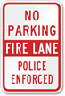 No Parking Fire Lane Police Enforced
