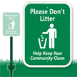 Do Not Litter with Graphic Sign