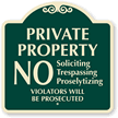 Private Property No Soliciting Trespassing SignatureSign™