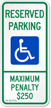 Reserved Parking Handicapped Sign