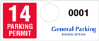 Plastic ToughTags™ Parking Permits, Horizontal
