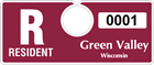 Plastic ToughTags™ Parking Permits, Horizontal