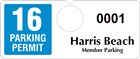 Plastic ToughTags™ Parking Permits, Horizontal