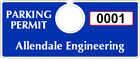 Plastic ToughTags™ Parking Permit Horizontal Template