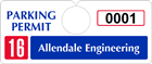 Plastic ToughTags™ Parking Permit Horizontal Template