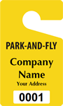 Plastic ToughTags™ for Park-and-Fly Parking Permits