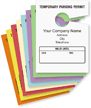 Small Parking Permit Hang Tag, Sequentially Numbered