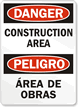 Danger Construction Area Sign